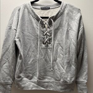 Harlowe & Graham Gray Lace-Up Sweatshirt